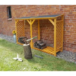 Kaminholzregal 'Speyer' honigbraun 238 x 148 x 68 cm