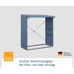Kaminholzregal 'Trend Typ 2' taubenblau 181,4 x 198 x 102,5 cm