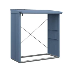 Kaminholzregal 'Trend Typ 2' taubenblau 181,4 x 198 x 102,5 cm