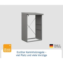 Kaminholzregal 'TrendTyp 1' graualuminium 102,5 x 122,7 x 198 cm