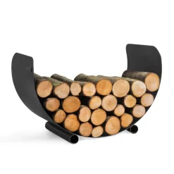 Kaminholzregal 'Turyn 70' Stahl schwarz halbrund 70 x 36 x 45 cm