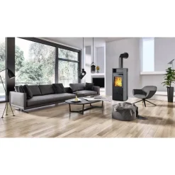 Kaminofen 'Dublin' Naturstein/Stahl schwarz-grau 6 kW