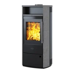 Kaminofen 'Dublin' Naturstein/Stahl schwarz-grau 6 kW