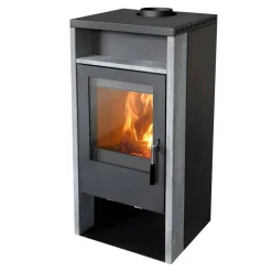 Kaminofen 'Kronos' Stahl/Naturstein 6,2 kW
