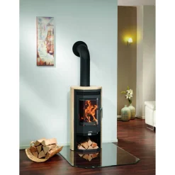 Kaminofen 'Usedom 5 D' Stahl/Sandstein 5,5 kW