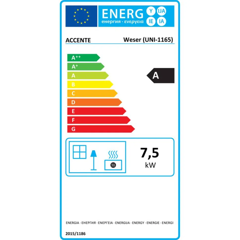 Kaminofen 'Weser' Stahl schwarz 7,5 kW