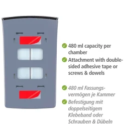 2-Kammer Seifenspender 'Tartas' weiß, je Kammer 480 ml