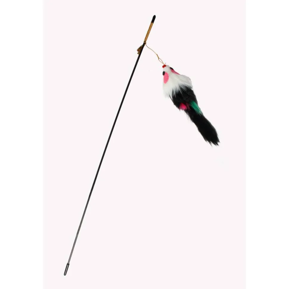 Katzenangel mit Plüschmaus