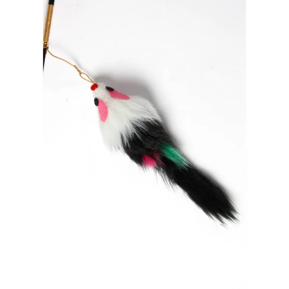 Katzenangel mit Plüschmaus