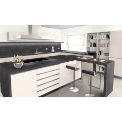 Küchenarbeitsplatte 'BZ173 SI' 2960 x 600 x 39 mm bronzit schwarz