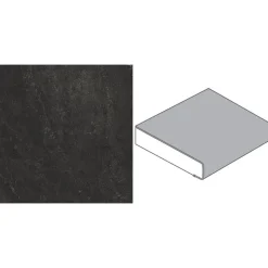 Küchenarbeitsplatte 'BZ173 SI' 2960 x 600 x 39 mm bronzit schwarz