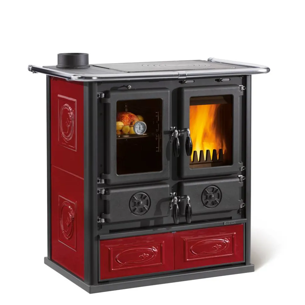 Küchenherd 'Rosetta' Kacheln bordeaux 7,2 kW