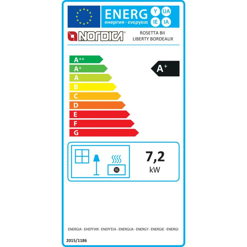 Küchenherd 'Rosetta' Kacheln bordeaux 7,2 kW