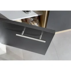Küchenmöbel-Set 'Merle 13' grau/eichefarben 150 x 60 x 85 cm