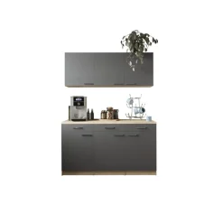 Küchenmöbel-Set 'Merle 12' grau/eichefarben 150 cm
