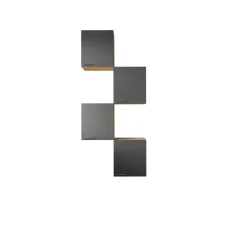Küchenmöbel-Set 'Merle 7' grau/eichefarben 4 x Oberschränke 50 cm