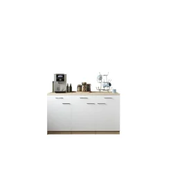 Küchenmöbel-Set 'Merle 13' weiß/eichefarben 150 x 60 x 85 cm