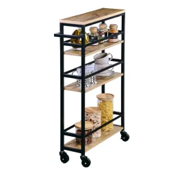 Küchenrollwagen braun, schwarz 50 x 15 x 81 cm
