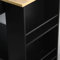 Küchenrollwagen schwarz 75 x 88 x 40 cm