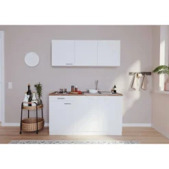 Küchenzeile 'Luis' mit E-Geräten weiß 150 cm