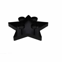 Kerzenhalter 'Stern' für 4 Kerzen schwarz
