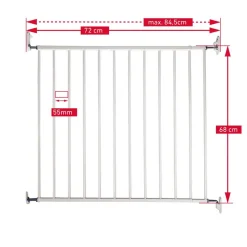 Kindersicherheitsgitter 'Leo' Metall weiß 68 - 84,5 cm
