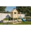 Kinderspielhaus 'Frieda' naturbelassene nordische Fichte 202 x 291 x 107 cm blau