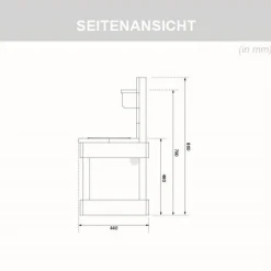 Kinderspielküche 'Tony' Fichtenholz naturbelassen 119,5 x 44 x 79 cm