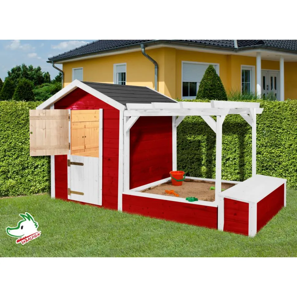 Kinderspielplatz 275 x 122 cm rot