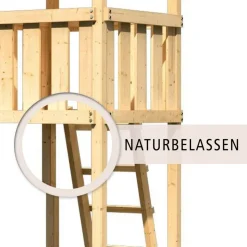 Kinderspielturm 'Lotti' Doppelschaukelanbau Klettergerüst Rutsche rot