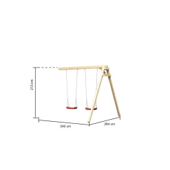 Kinderspielturm 'Lotti' naturbelassene nordische Fichte 107 x 291 x 107 cm