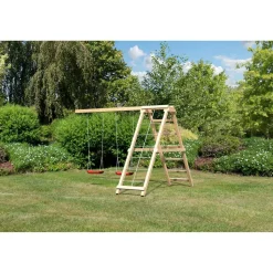 Kinderspielturm 'Lotti' naturbelassene nordische Fichte 107 x 291 x 107 cm