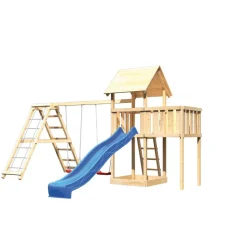 Kinderspielturm 'Lotti' naturbelassene nordische Fichte 107 x 291 x 107 cm