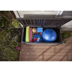 Kissenbox 'Brushwood' Kunststoff anthrazit 155 x 64,4 x 75 cm