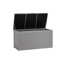 Kissenbox 'Molly' Kunststoff grau/schwarz 146 x 75 x 71 cm