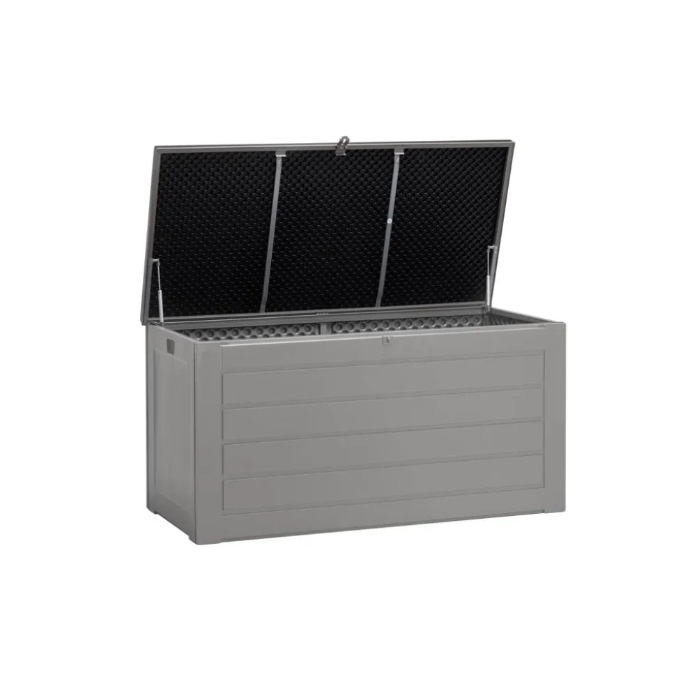 Kissenbox 'Molly' Kunststoff grau/schwarz 146 x 75 x 71 cm