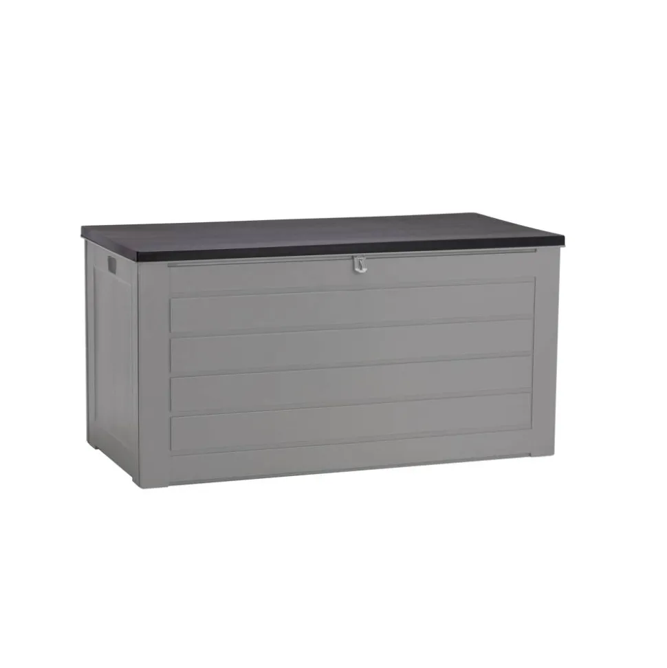 Kissenbox 'Molly' Kunststoff grau/schwarz 146 x 75 x 71 cm