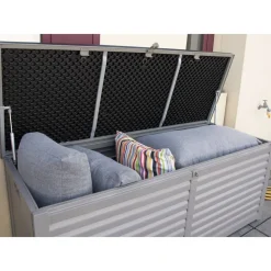 Kissenbox 'Molly M' Kunststoff grau/schwarz 143,5 x 56,8 x 53,4 cm