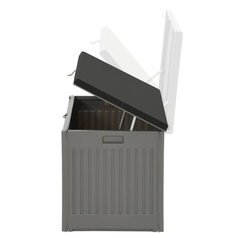 Kissenbox 'Primo' grau/schwarz 109 x 51,3 x 54,7 cm