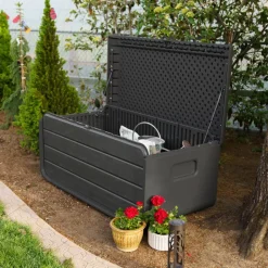 Kissenbox 'Space' Hart-Polyethylen anthrazit 147,1 x 63,6 x 72 cm