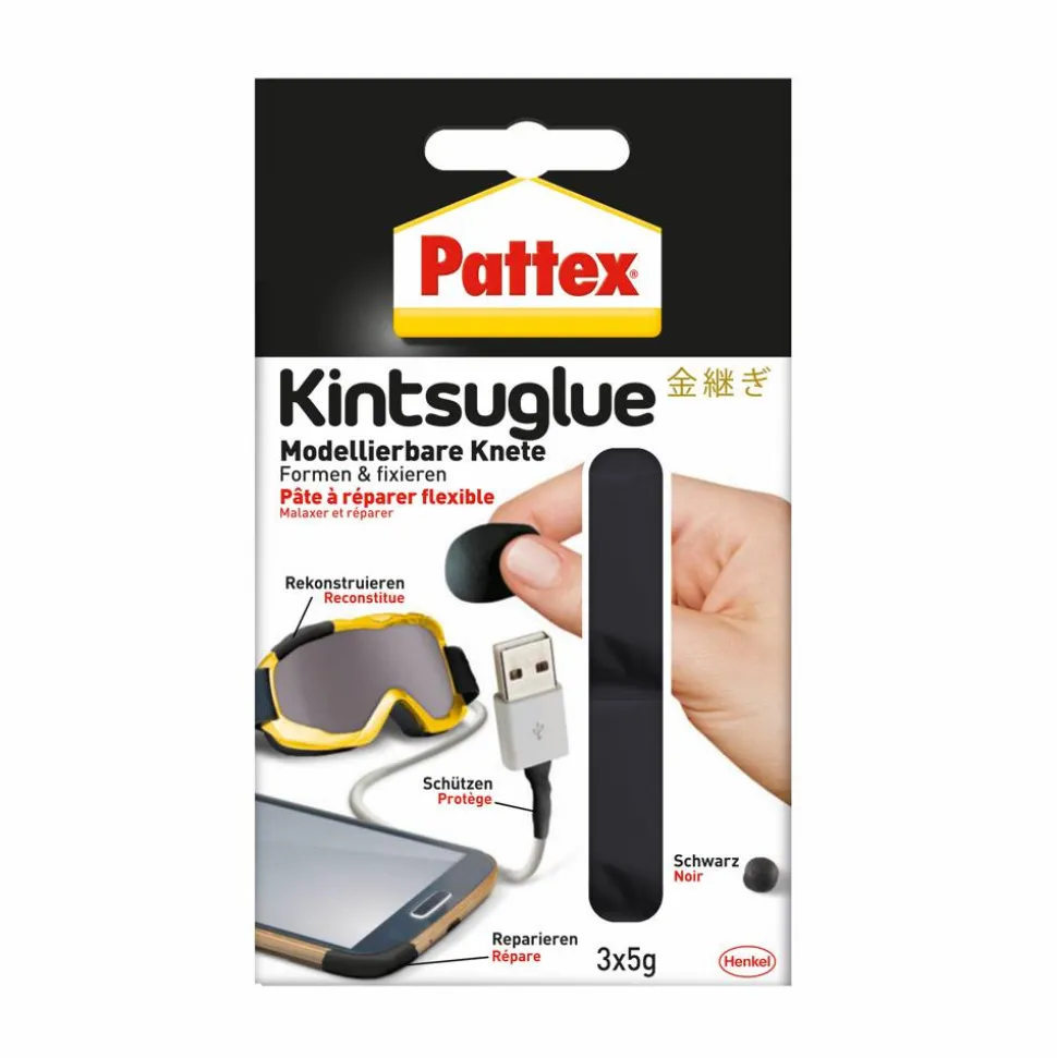 Knetkleber 'Kintsuglue' schwarz 3 x 5 g