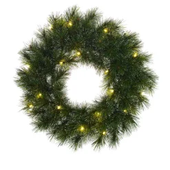 Künstlicher Kranz 'Jasper' mit 20 LEDs grün Ø 45 cm