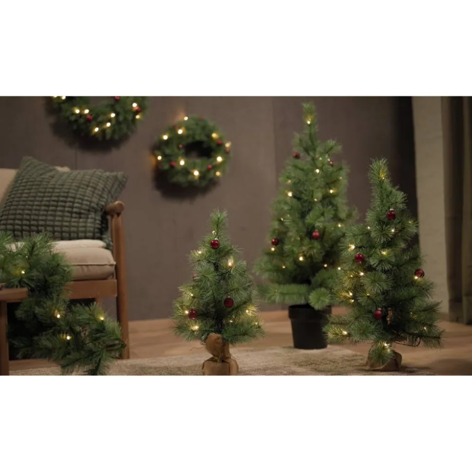 Künstlicher Weihnachtsbaum 'Jasper' grün 90 cm mit LED-Beleuchtung