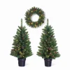 Künstliches Weihnachtsbaum-Set mit Kranz