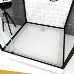 Komplettdusche 'Metro 80' mit Schwenktür schwarz 80 x 80 x 230 cm