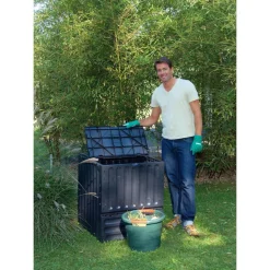 Komposter 'Eco-King' schwarz 400 Liter 70 x 70 x 83 cm