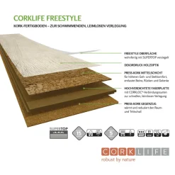 Korkboden 'Freestyle' Oak Cliff Goldenrod beige 10,5 mm