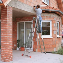 Krause Doppel-Gelenkleiter 'Trimatic' 2 x 8 Sprossen