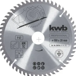Kreissägeblatt Hartmetall 56 Zähne Ø 190 x 20 mm