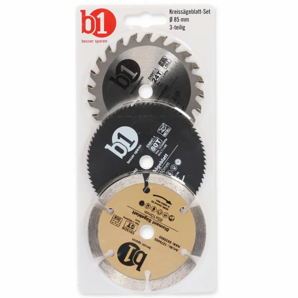 Kreissägeblatt-Set Ø 85 mm 3-teilig
